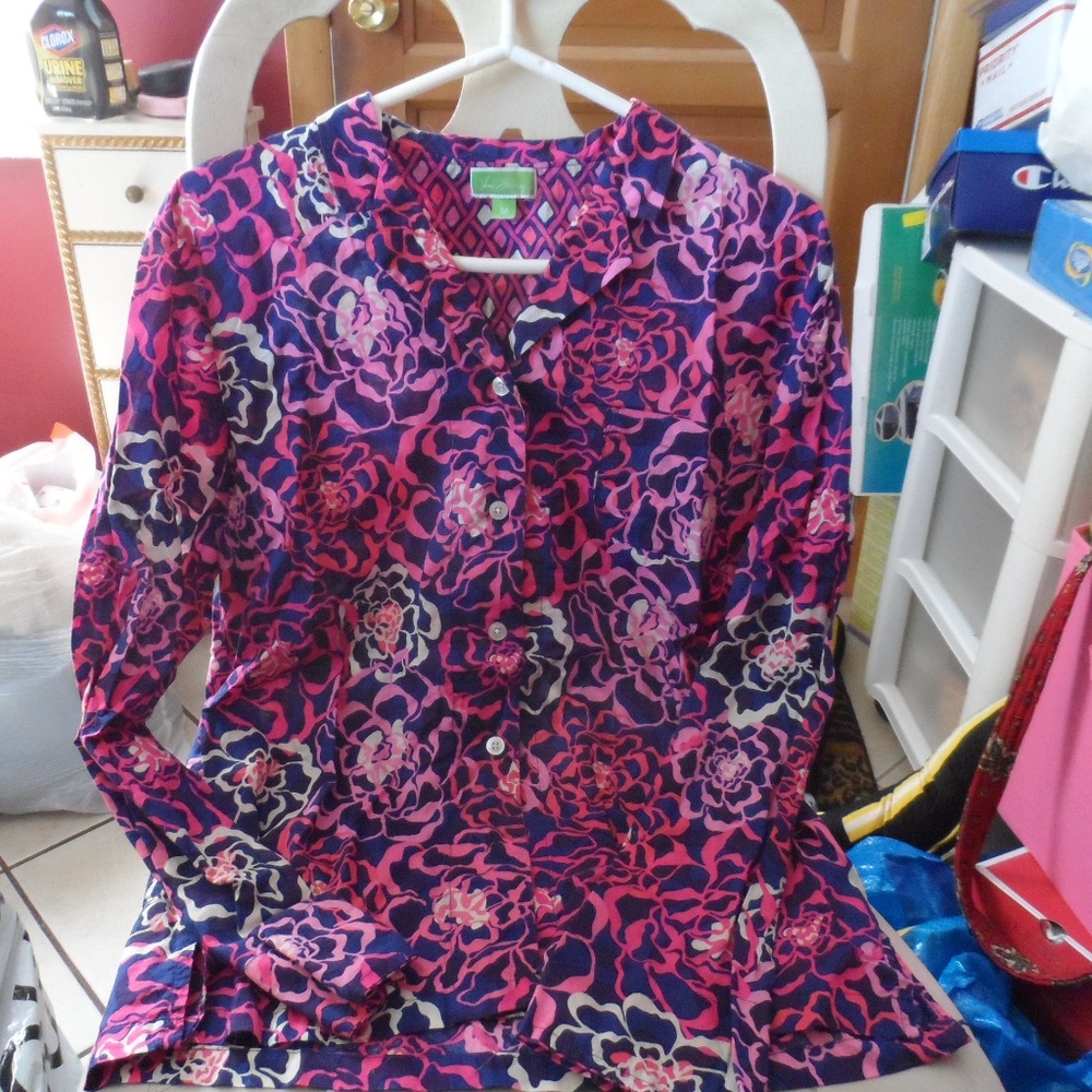 Vera Bradley long sleeve top size M Katalina Pink